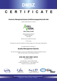 ISO 9001:2015 Akku Vision