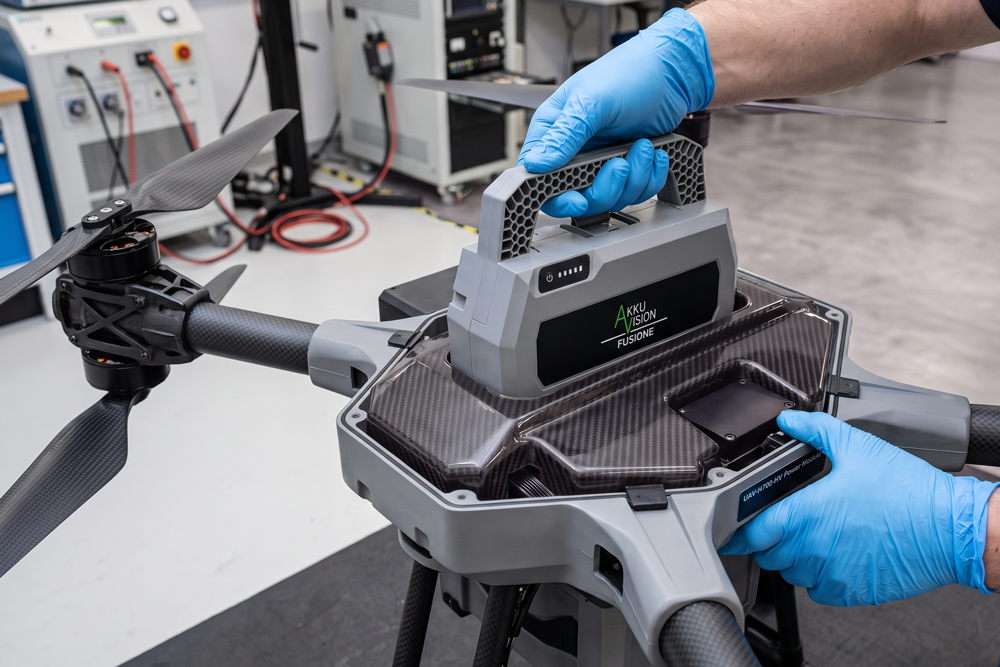 Mögliche Anwendung der FUSIONe Batterie in einer Drohne